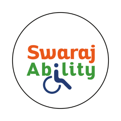 SwarajABILITY logo featuring a person in a wheelchair - An exclusive job platform for persons with disabilities
