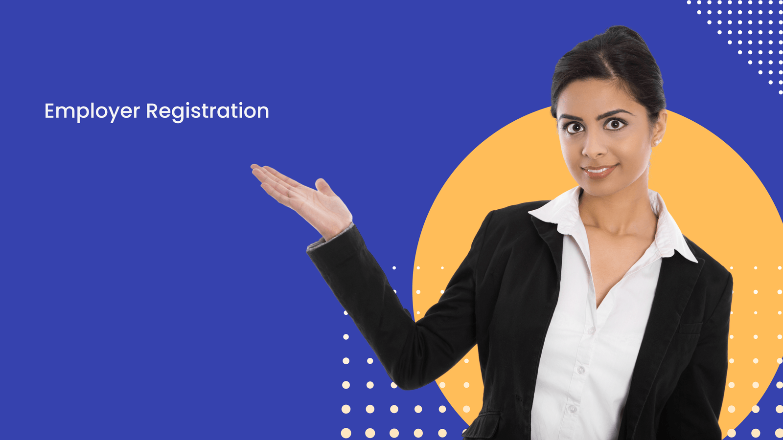 An employer pointing to register