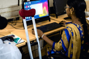 College Connect - Students working on computer as a part of training