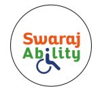 SwarajABILITY logo featuring a person in a wheelchair - An exclusive job platform for persons with disabilities